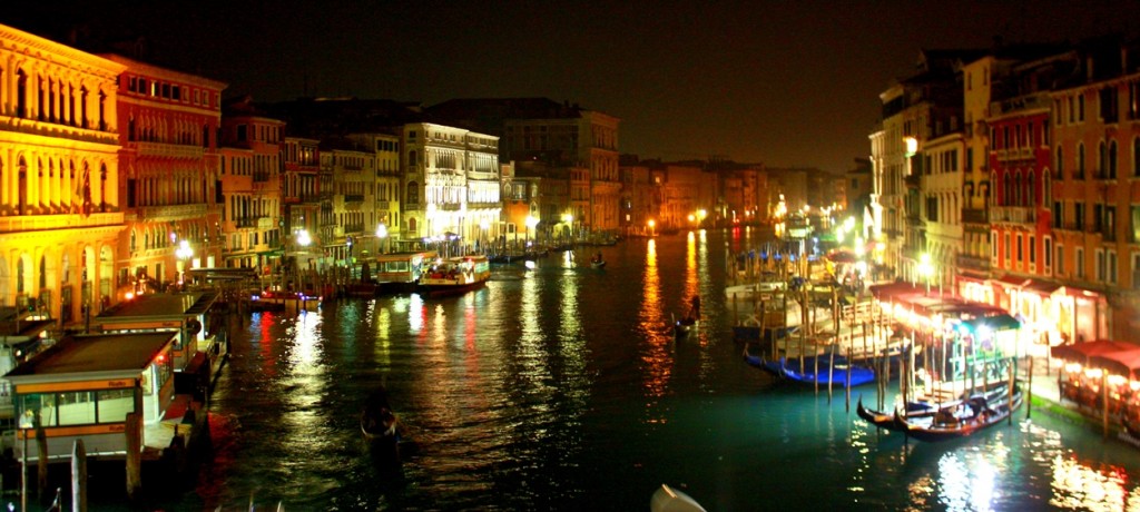 Magical View from Rialto bridge at night:) And lots of pier all around the canal...