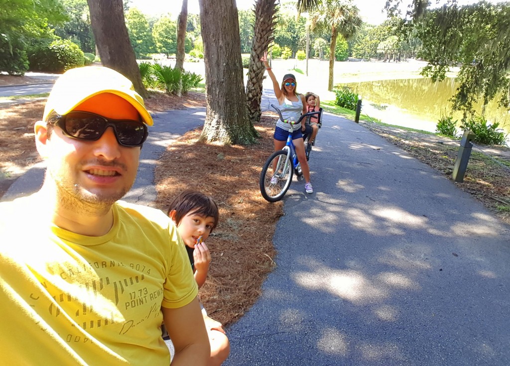 Mommy and Daddy's 1st bike ride with the kids...